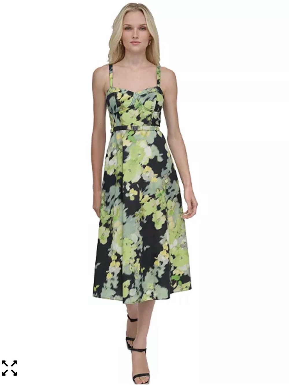 DKNY Women's Cotton Corset Belted Midi Dress SZ 10 $149